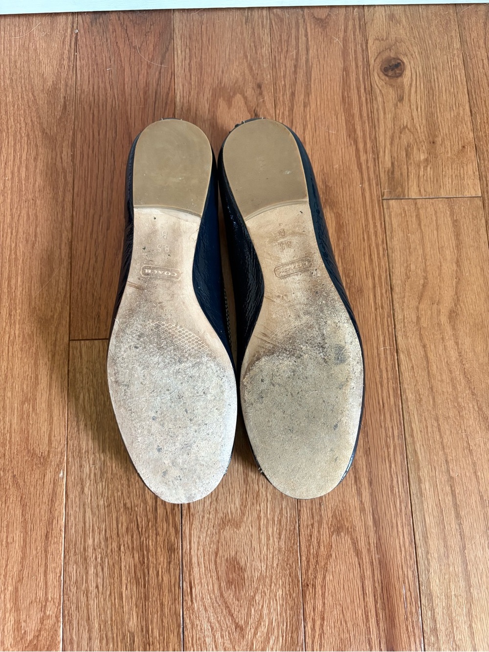 COACH Women's Navy Patent Leather Turnlock Ballet Flat - Picture 7 of 8